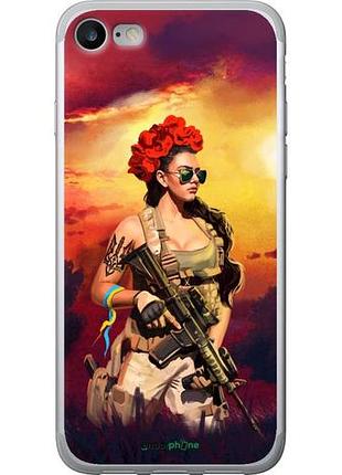 Чехол на iphone se 2022 украинка с оружием "5316u-3737-10746"