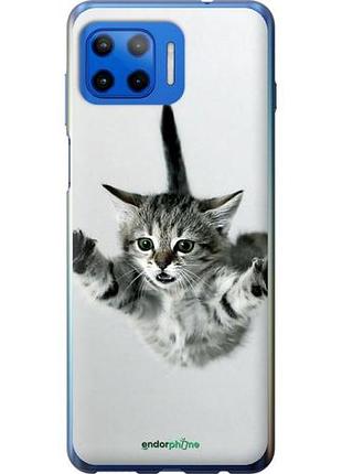 Чехол на motorola moto g plus летящий котёнок "2322u-2202-10746"