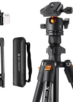 Профессиональный штатив для камеры k&f concept k234a0+bh-28 (высота 1,6м, грузоподъемность 8кг) (kf09.101v1)