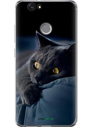 Чехол на huawei nova дымчатый кот "825u-439-10746"