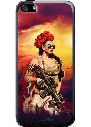 Чехол на iphone se украинка с оружием "5316u-214-10746"