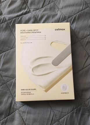 Celimax pore+ dark spot brightening cream mask освітлююча крем-маска для обличчя з ніацинамідом та керамідами 20г / 4шт
