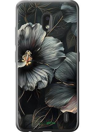 Чехол на nokia 2.2 черные цветы "6031u-1706-10746"