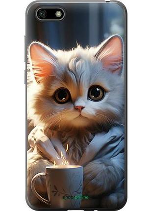 Чехол на huawei honor 7a white cat "5646u-1805-10746"
