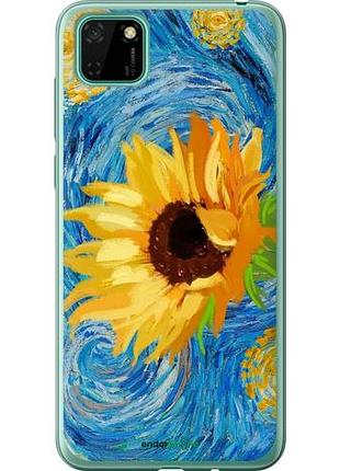 Чохол на huawei y5p квіти жовто-блакитні "5308u-1936-10746"