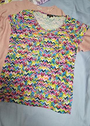 Яркая вискозная футболка на манжете,m-xl,ned