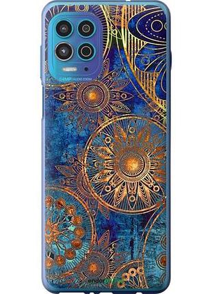 Чехол на motorola edge s золотой узор "678u-2860-10746"