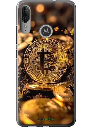 Чехол на motorola moto e6 plus золотая лихорадка биткойна "6089u-1780-10746"