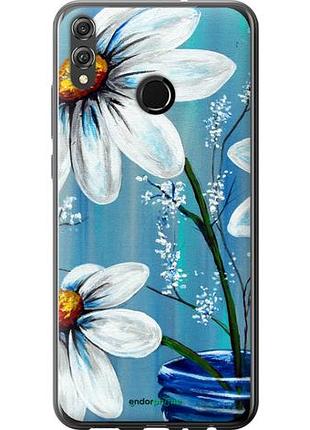 Чехол на huawei honor 8x красивые арт-ромашки "4031u-1596-10746"