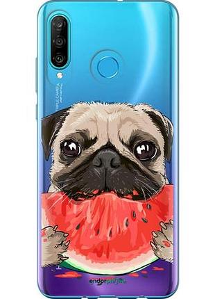 Чехол на huawei p30 lite мопс и арбуз "4665u-1651-10746"