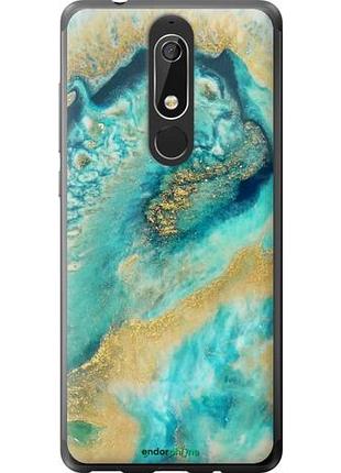 Чехол на nokia 5.1 green marble "4365u-1529-10746"
