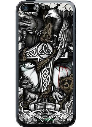 Чехол на iphone 5s тату викинг "4098u-21-10746"