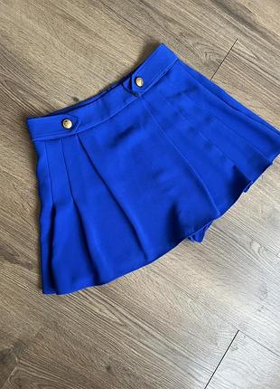 Шорти спідниця синій колір електрик zara m