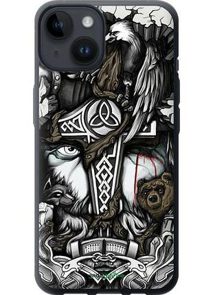 Чехол на iphone 14 тату викинг "4098u-2648-10746"