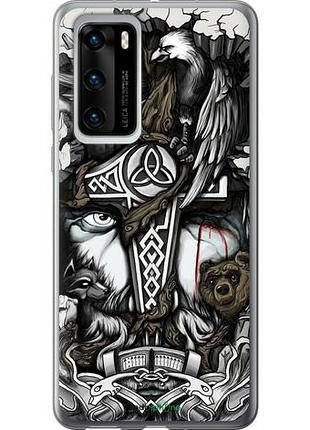 Чехол на huawei p40 тату викинг "4098u-1840-10746"