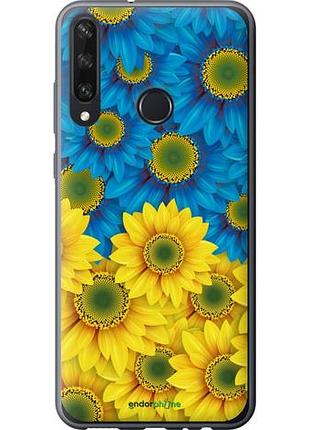Чохол на huawei y6p жовто-блакитні квіти "1048u-1952-10746"