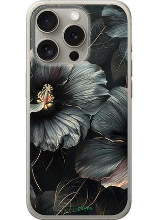 Чохол на iphone 15 pro чорні квіти "6031u-3096-10746"