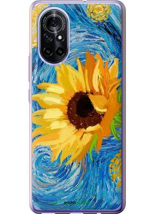 Чехол на huawei nova 8 цветы желто-голубые "5308u-2245-10746"