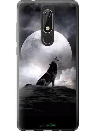 Чехол на nokia 5.1 воющий волк "934u-1529-10746"