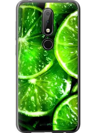 Чехол на nokia 6.1 plus зелёные дольки лимона "852u-1539-10746"