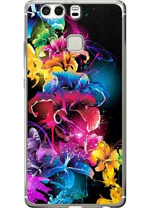 Чохол на huawei p9 plus абстрактні квіти "511u-300-10746"
