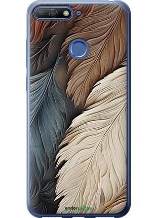 Чехол на huawei honor 7a pro листья в стиле бохо "5643u-1440-10746"
