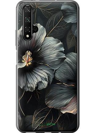 Чохол на huawei honor 20 чорні квіти "6031u-1697-10746"