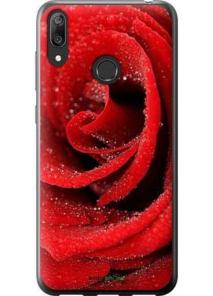 Чехол на huawei y7 2019 красная роза "529u-1638-10746"