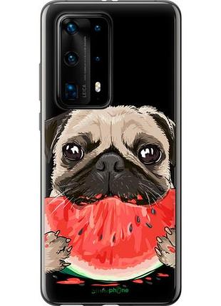 Чехол на huawei p40 pro plus мопс и арбуз "4665u-1917-10746"