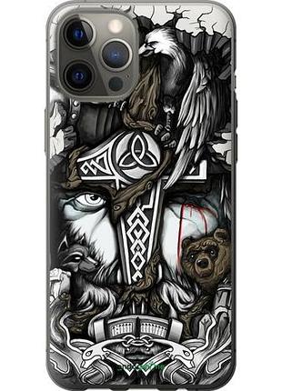 Чехол на iphone 12 pro max тату викинг "4098u-2054-10746"