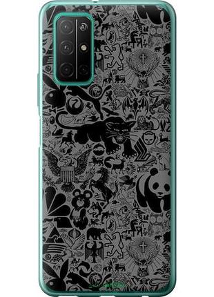 Чехол на huawei honor 30s чёрно-серый стикер бомбинг "2432u-1897-10746"
