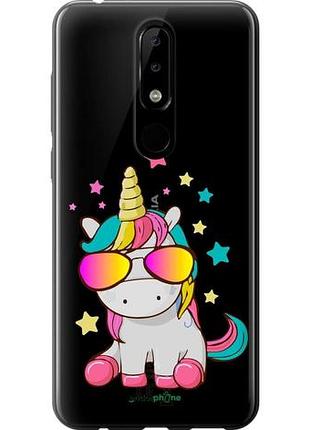 Чехол на nokia 5.1 plus единорог в очках "4879u-1543-10746"