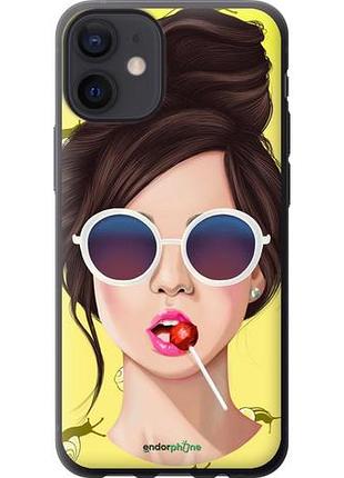 Чохол на iphone 12 mini дівчина з чупа-чупсом "3979u-2071-10746"