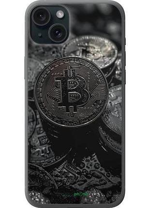 Чехол на iphone 15 plus black bitcoin "6090u-3097-10746"