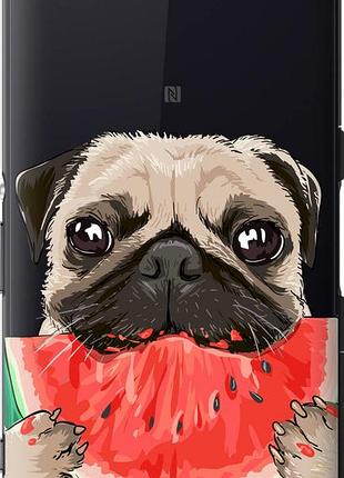 Чехол на sony xperia z3 compact d5803 мопс и арбуз "4665u-277-10746"