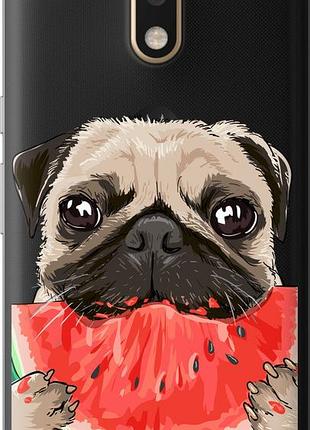 Чохол на motorola moto g4 plus мопс і кавун "4665u-953-10746"