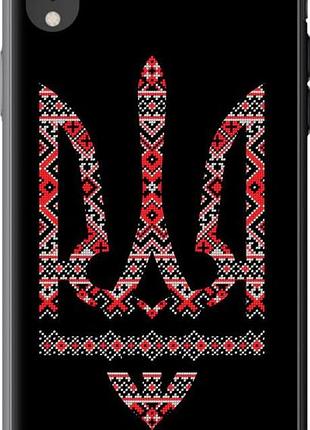 Чехол на iphone xr герб - вышиванка на черном фоне "1196u-1560-10746"