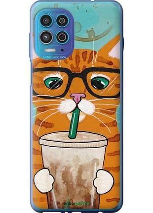 Чехол на motorola edge s зеленоглазый кот в очках "4054u-2860-10746"