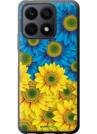 Чехол на huawei honor x8a жёлто-голубые цветы "1048u-2963-10746"