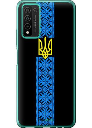 Чохол на huawei honor 10x lite тризуб у вишиванці "1158u-2198-10746"