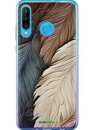 Чехол на huawei p30 lite листья в стиле бохо "5643u-1651-10746"