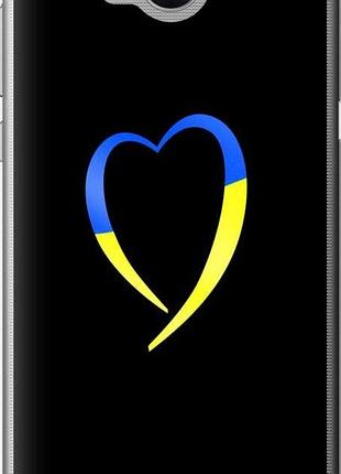 Чехол на huawei y5 2017 жёлто-голубое сердце "885u-992-10746"