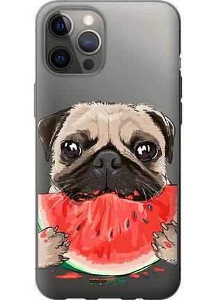Чехол на iphone 12 pro max мопс и арбуз "4665u-2054-10746"