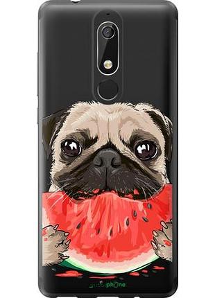 Чехол на nokia 5.1 мопс и арбуз "4665u-1529-10746"