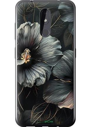 Чехол на nokia 3.2 черные цветы "6031u-1705-10746"