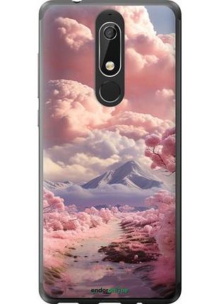Чехол на nokia 5.1 розовые облака "5660u-1529-10746"