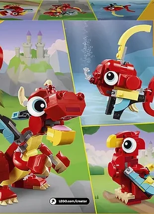 Конструктор lego creator червоний дракон, 149 деталей 31145