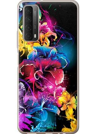 Чехол на huawei p smart 2021 абстрактные цветы "511u-2100-10746"