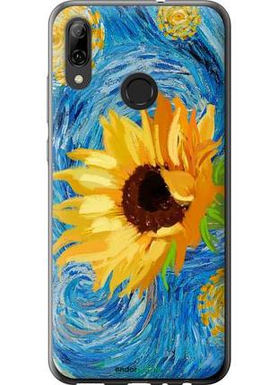 Чехол на huawei p smart 2019 цветы желто-голубые "5308u-1634-10746"
