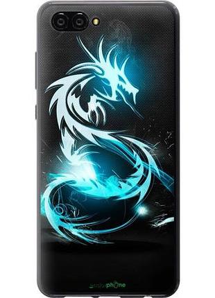 Чехол на huawei nova 2s бело-голубой огненный дракон "113u-1388-10746"